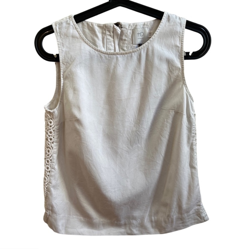 White Lace Detail Tank Top